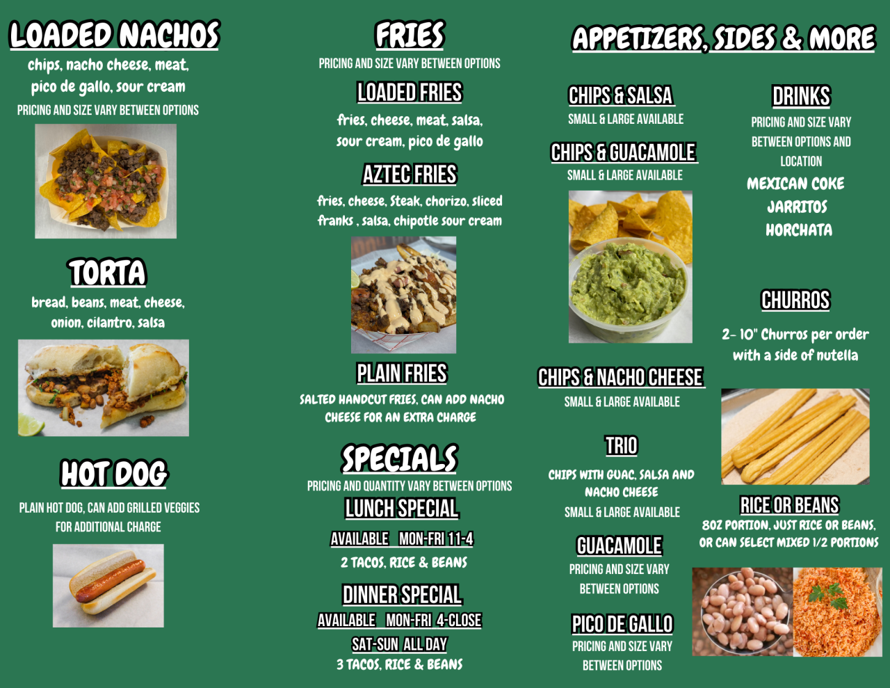 Menu | The Taco Bros